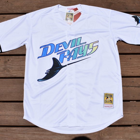 New!! Jose Canseco Tampa Bay Devil Rays White Retro Home Baseball Jersey 3XL - Picture 2 of 2